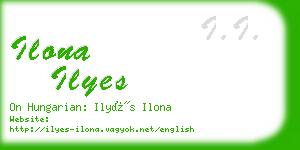 ilona ilyes business card